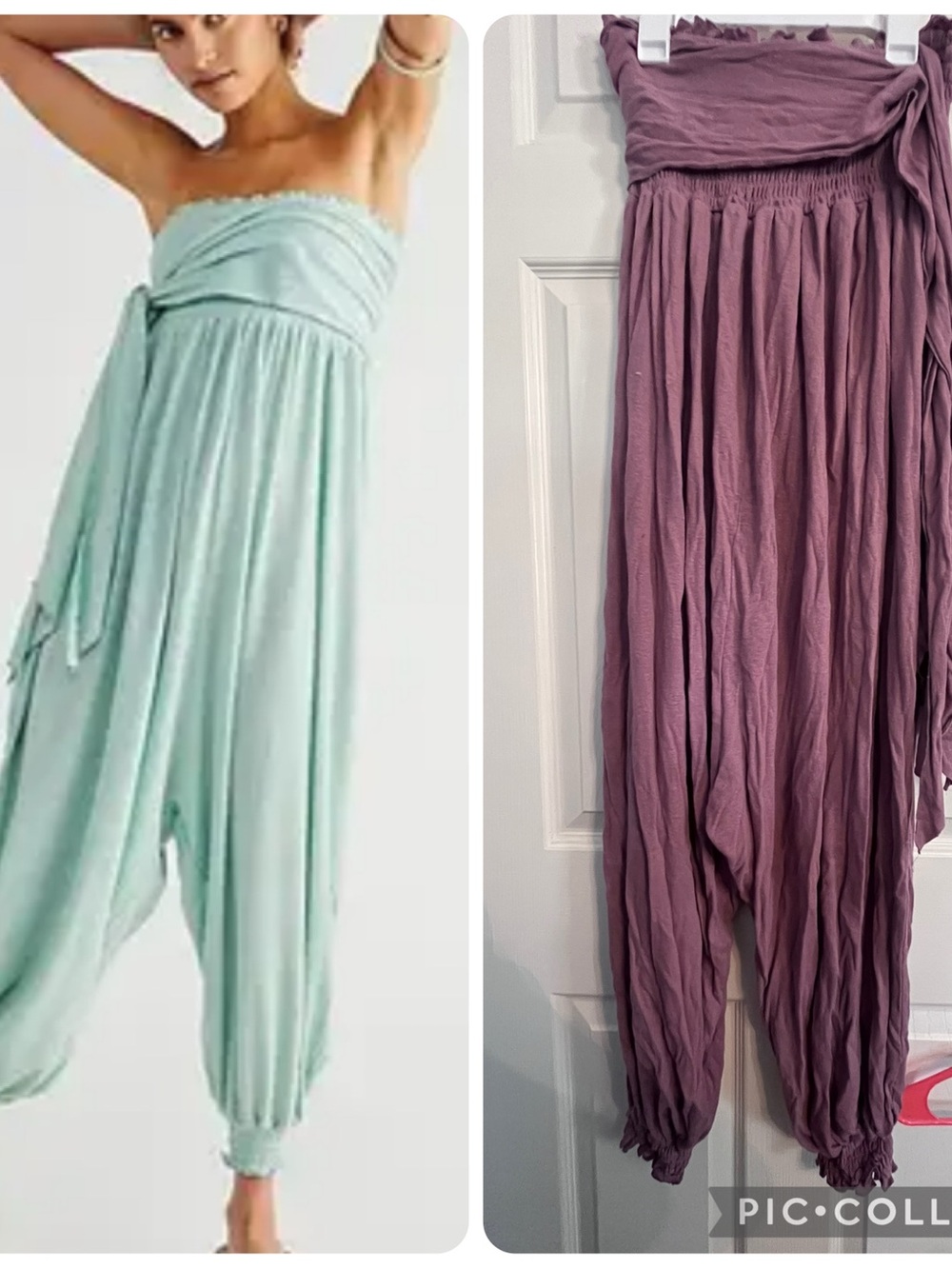Free People Mauve Just Like That Covertible Jumpsuit Harem Joggers Strapless M